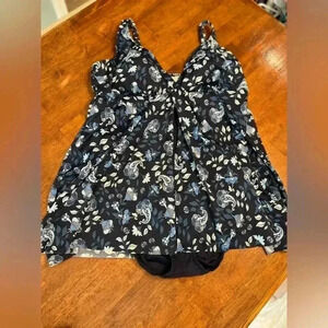 Women’s blue floral swimsuit